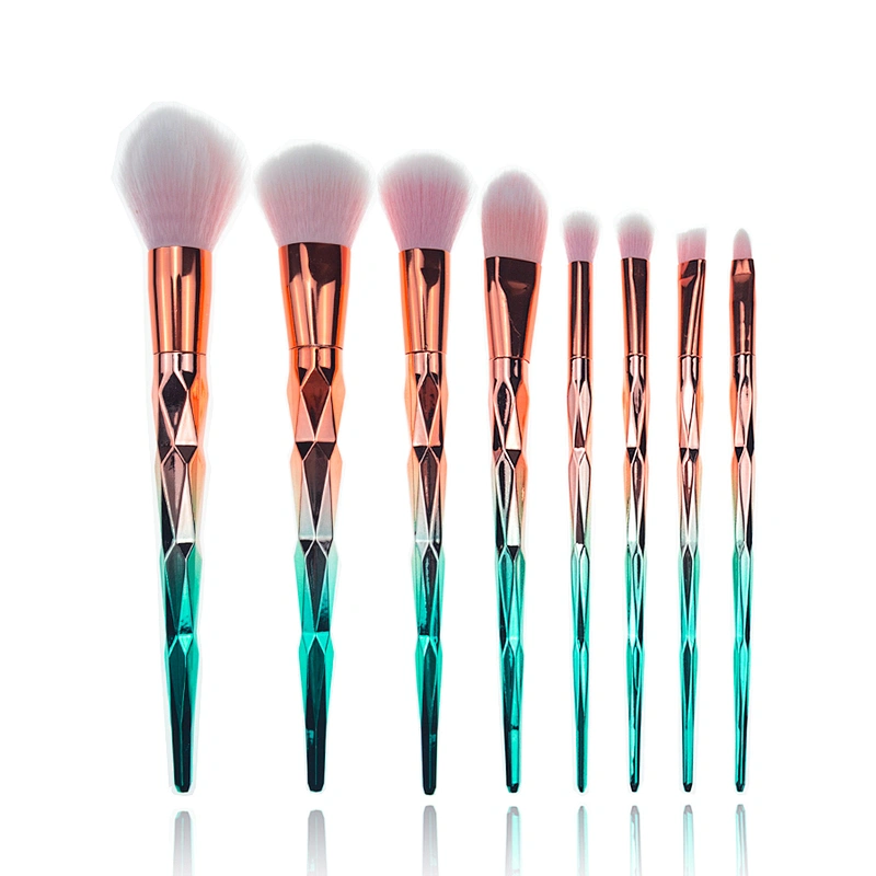 Hot sale 8pcs beauty product cosmetics tools diamond shape professional makeup brush set