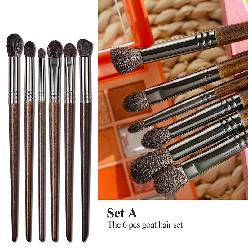 Cosmetic 2/6 pcs Goat Hair Makeup Eyeshadow Brush Set Tool Soft Makeup brushes