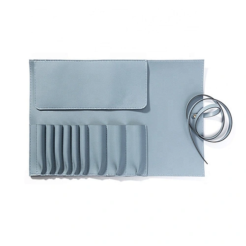 High-grade Pu simple portable folding cosmetic brush bag