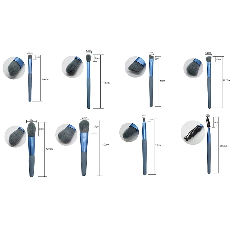 Makeup brush set 8pcs portable storage powder brush blush face eye brush full set of makeup tools
