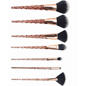 2018 new design professional beauty tools face brush set glitter makeup brush