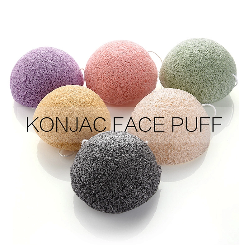 JZG Amazon Wholesale Face Top Seller Yellow Turmeric Infused Konjac Body Wash Facial Cleansing Sponge Konjac Bath Sponge Puff