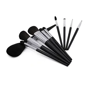 Professional 10PCS Black Eye Shadow Foundation Eyebrow Lip Brush Makeup Brushes Set Cosmetic Tool