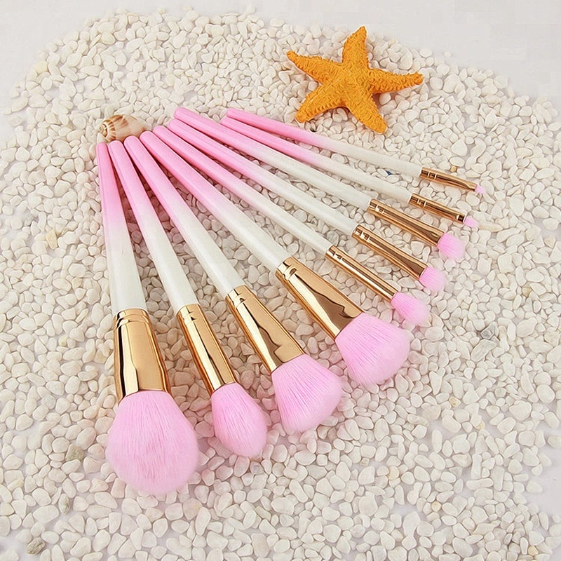 9pcs Pink Hair Wood Handle Makeup Brushes Set Foundation Blending Powder Eye Face Brush Cosmetic Beauty maquillaje