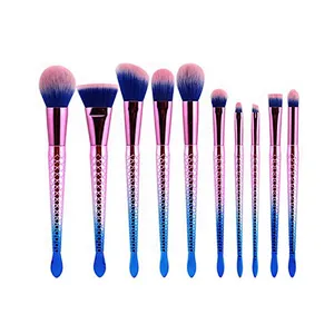 10PCS Mermaid Makeup Brushes Set With Case