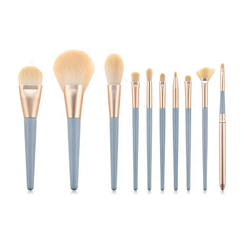 10pcs High Quality Natural Synthetic Hair Make Up Brush Tools Kit Professional Beauty Cosmetics