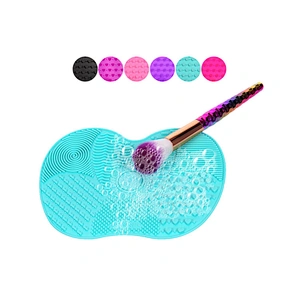 JZG 1PCS Best Seller Wholesale  Logo Soft Removal Cosmetic Brush Cleaning Cleaner Apple Shape Makeup Brush Silicone Cleaner