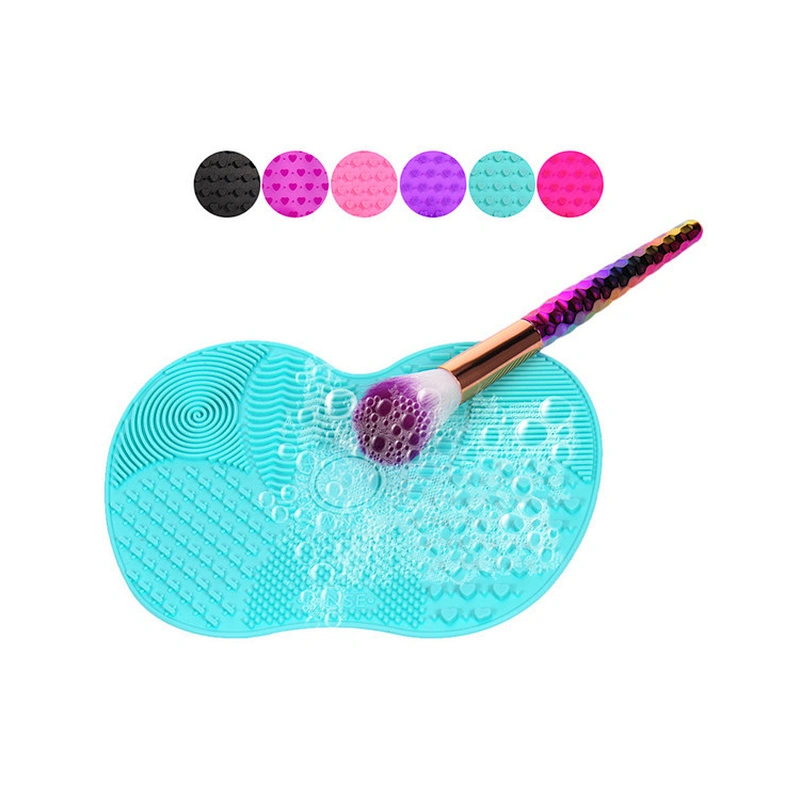 JZG 1PCS Best Seller Wholesale  Logo Soft Removal Cosmetic Brush Cleaning Cleaner Apple Shape Makeup Brush Silicone Cleaner