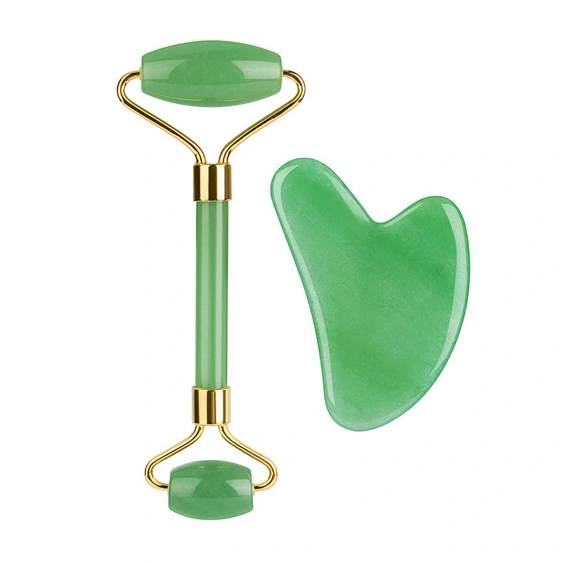 Best Price Gem Handheld Rose Quartz Jade Roller Gua Sha Beauty Facial Massage Rose Jade Roller For Face With Box