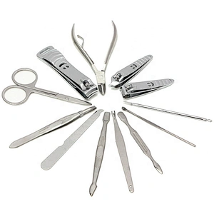 12Pcs professional custom toe nail clipper set stainless steel with nail clipper case