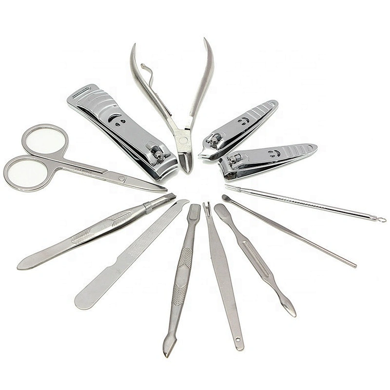 12Pcs professional custom toe nail clipper set stainless steel with nail clipper case