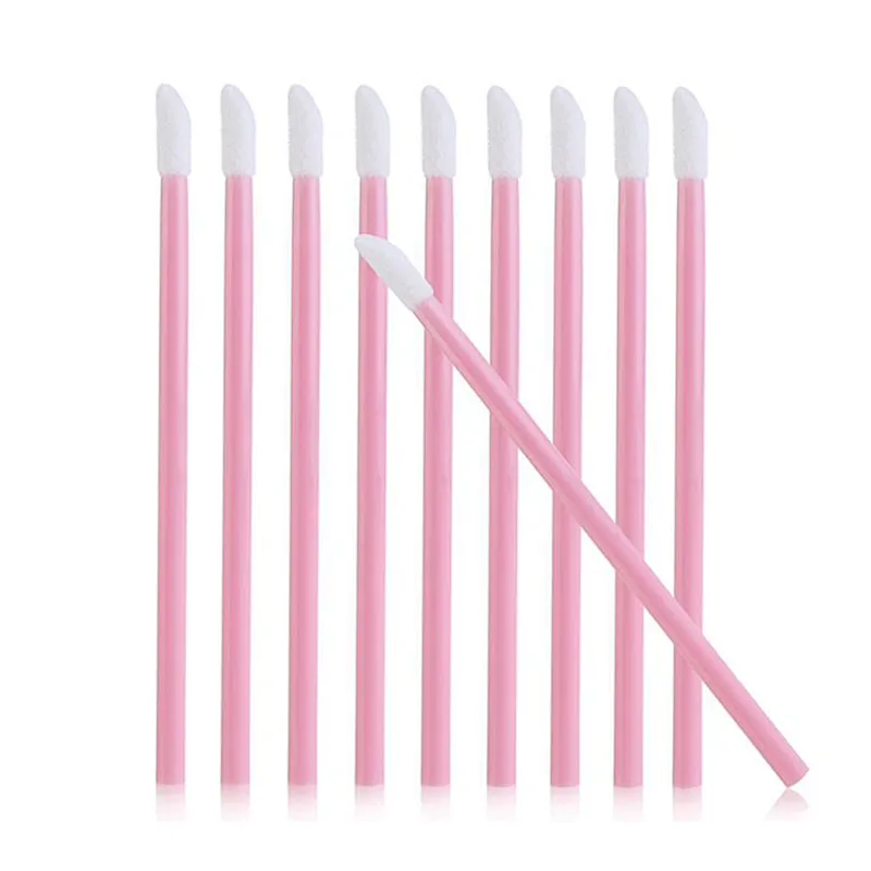100PCS Disposable Lip Brush Gloss Applicators Lipstick Wands Tool Kits