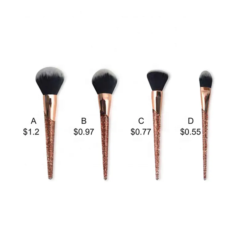 New cosmetics brushes 7pcs professional synthetic hair glitter makeup brush set