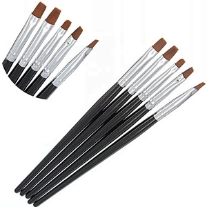 5Pcs Nail Art Flat Top Brush Gel Polish Tips Nail Art Acrylic Painting Drawing Makeup Brushes Sets