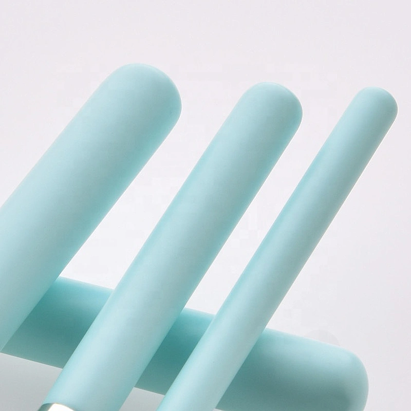 12pcs light blue cosmetic brush sets professional makeup tools