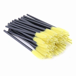 JZG Pink Yellow Black Blue 50pcs/bag Wholesale Disposable Lash Wands Disposable Eyelash Extension Brush Mascara Wands Applicator