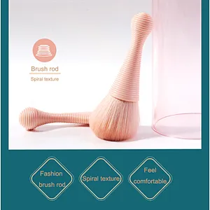 5pcs Spiral texture brush handle private label makeup brush set portable beauty make up brushes Tool with packaging bucket box