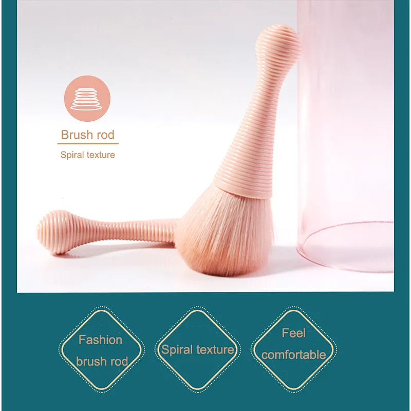 5pcs Spiral texture brush handle private label makeup brush set portable beauty make up brushes Tool with packaging bucket box