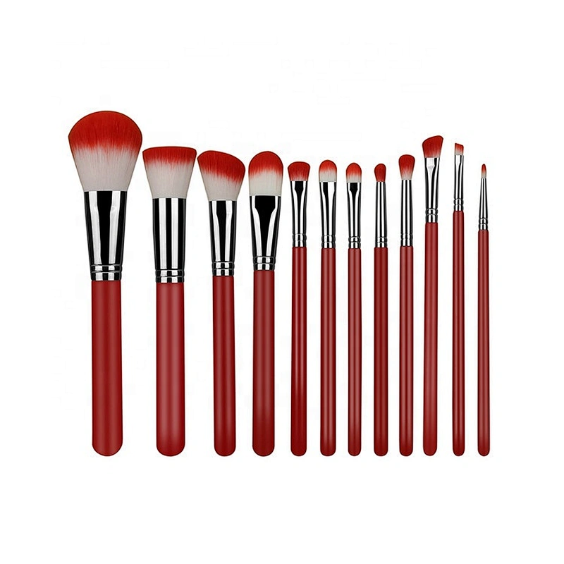 High quality 12pcs beauty cosmetics makeup brushes set with cosmetic bag