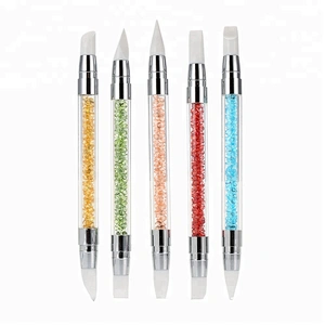 Silicone nail art pen brush nails art accessories tools supplies carving 3D image DIY dotting nail tools double head