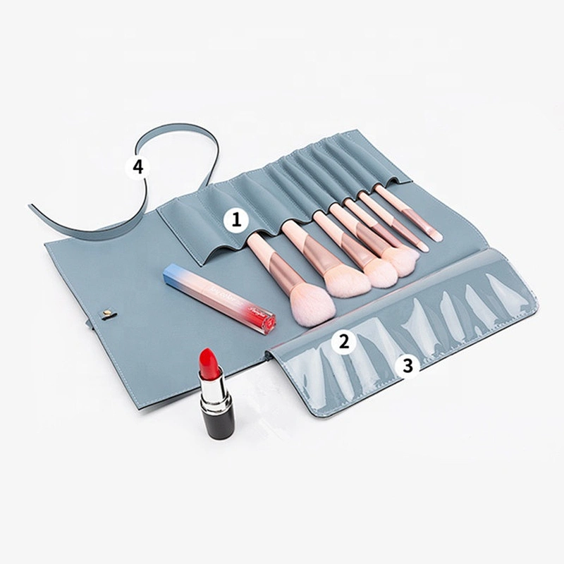High-grade Pu simple portable folding cosmetic brush bag