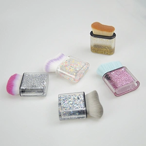 1PCS High Quality Shiny Liquid Face Private Label Square Cosmetic Brush Powder Foundation kabuki Blush Makeup Brushes