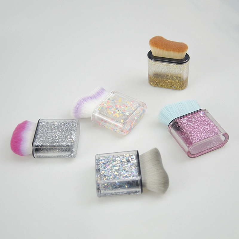 1PCS High Quality Shiny Liquid Face Private Label Square Cosmetic Brush Powder Foundation kabuki Blush Makeup Brushes