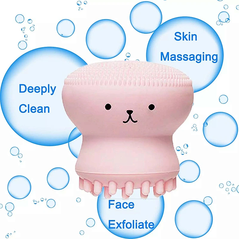 Mini Multi-color Soft Skin Care Multifunction Octopus Shape Silicon Silicone Facial Makeup Brush Cleaner Face Washing Cleaning