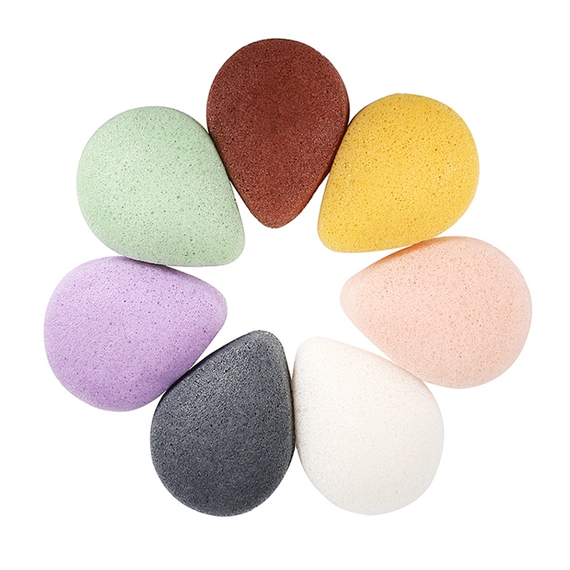 JZG Wholesale Price Private Label Organic Skincare Facial Water Drop Shape 100% Natural Cleaning Konjac Sponge Cosmetic Puff