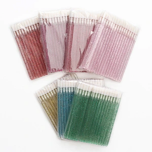 Shining Glitter Handle Lip Wands Cosmetic Lip Applicator Private Label Best Seller Disposable Lipstick Application Flocked