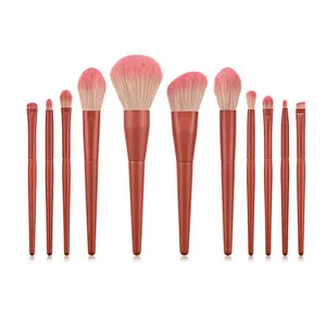 11pcs Synthetic Hair High-end Wooden Handle Makeup Brushes Set Beauty Cosmetics Tools