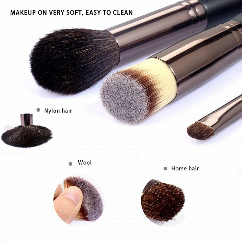 16pcs Professional Natural Synthetic hair Foundation Eyeshadow Eyeliner Concealer Powder Brushes private label makeup brush set