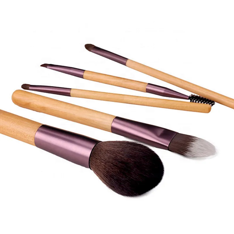 Log color cosmetic brushes 5pcs makeup brushes set