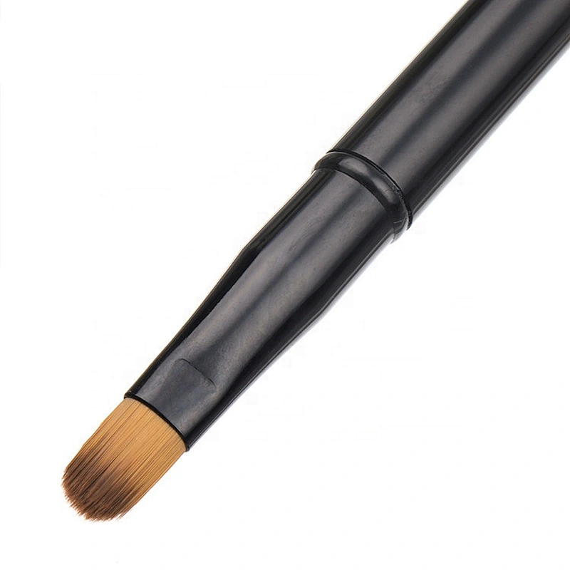 Dual End Retractable Lip Brush With Mini Eyebrow Brush Beauty Cosmetic Adjustable Makeup Brush with Cap