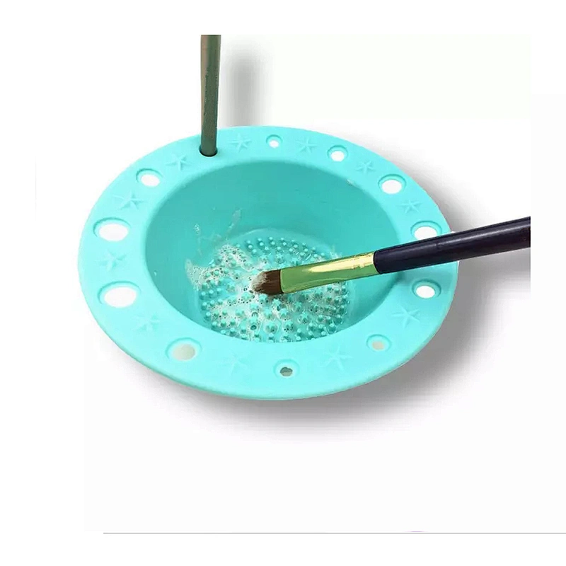 JZG Newest Design Bowl Shape Private Label Cosmetic Make Up Silicone Makeup Brush Cleaner Holder Brush Cleansing Makeup Pad Mat