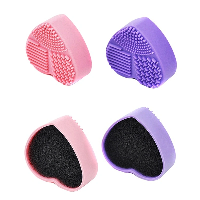 JZG 1pcs Best Seller Heart Shape Makeup Brush Silicone Cleaner and Dryer Private Label Logo Beauty Tools Makeup Brush Cleansing