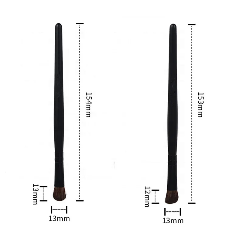 7pcs classic black wool makeup brushes with pu brush cylinder