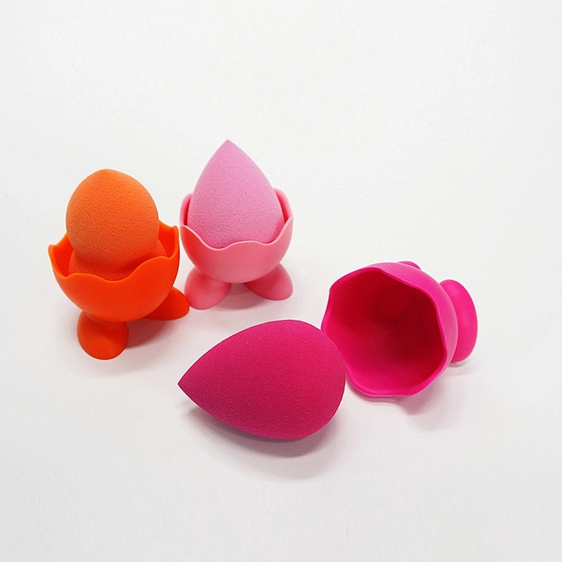 JZG 1pcs Private Label Logo OEM Soft Silicone Cosmetic Makeup Sponge Holder Beauty Make Up Puff Stand Container Wholesale