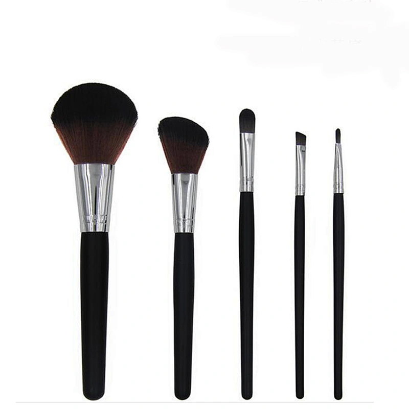 Wholesale cosmetic tools 5pcs professional custom logo powder blush eyeshadow eyebrow lip brush makeup brush set