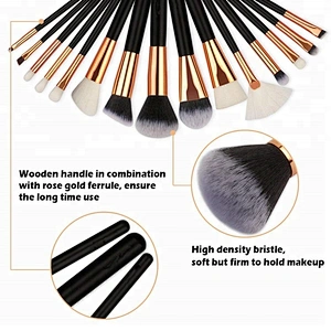 15pcs Pro Makeup Brushes Set Eye shadow Eyeliner Powder Foundation Blush Lip Beauty Make up Brush Tools & Cosmetic Bag