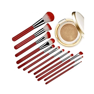 High quality 12pcs beauty cosmetics makeup brushes set with cosmetic bag