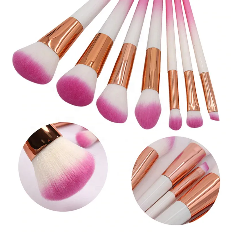 7Pcs Powder Foundation Blending Eye Shadow Blush Cosmetics Beauty Make Up Brush Kits
