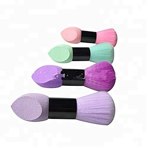 Professional Makeup High Quality Foundation Powder Blusher Brush Make Up Brushes Plastic Double Head Cosmetic Tools With Sponge