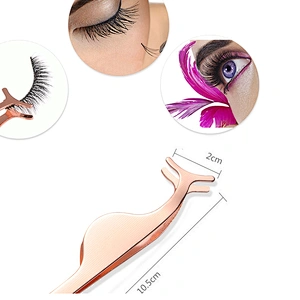 1PC Eye Lash Applicator Rose Gold False Eyelash Tweezers Clip Stainless Steel Lashes Extension Tools Beauty Makeup Kits