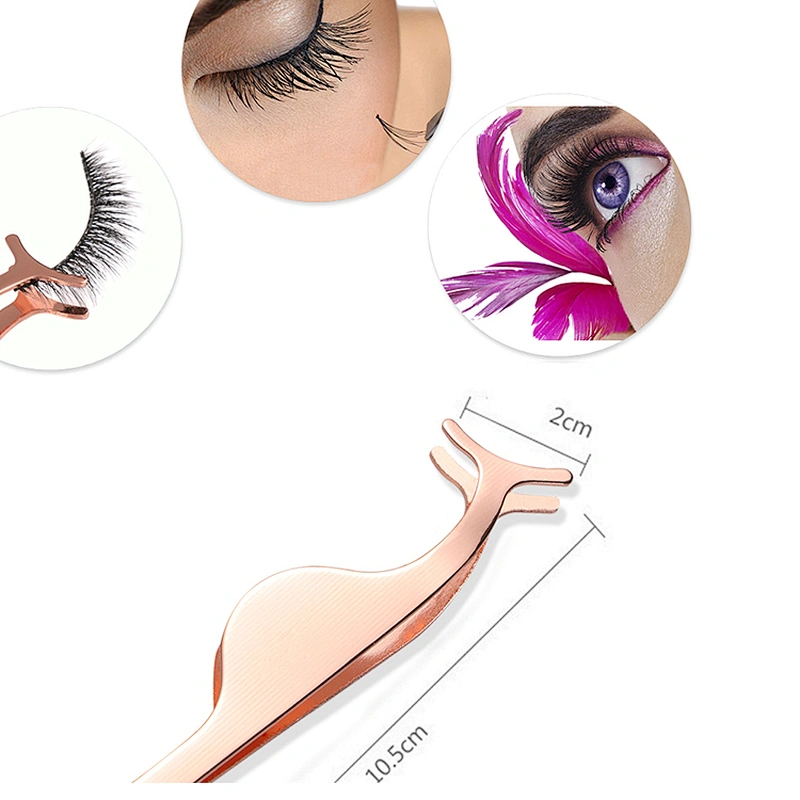1PC Eye Lash Applicator Rose Gold False Eyelash Tweezers Clip Stainless Steel Lashes Extension Tools Beauty Makeup Kits
