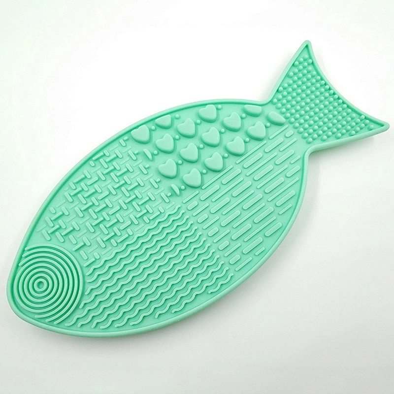 JZG Newest Fish Shape Silicone Brush Cleaner Mat Washing Tools for Cosmetic Make up Eyebrow Brushes Cleaning Pad Scrubber Board