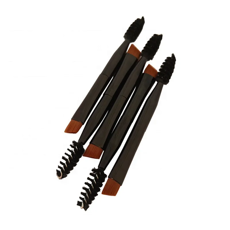 Double-Ended Eye Shadow Brush  Mini Compact Wood Handle Makeup Eyeshadow Brush Tool