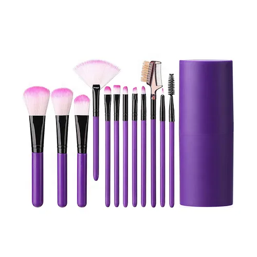 12pcs Makeup Brush Set Travel Cosmetic Tools Private Label with Pouch