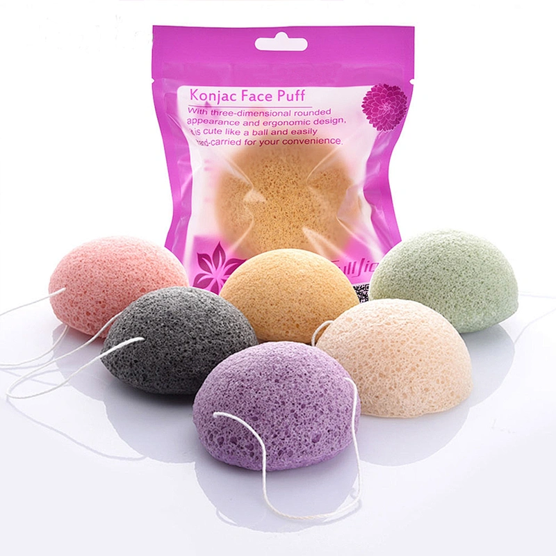 JZG Custom 100% Natural Facial Exfoliating Skin Care Private Label Organic Konjac Sponge for Skin Type Hypoallergenic Cleaning