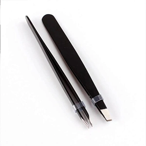 JZG 1pcs Can Make Custom Logo Black Eyelash Tweezers For Lashes Extension, Custom Logo Eyelash Tweezers